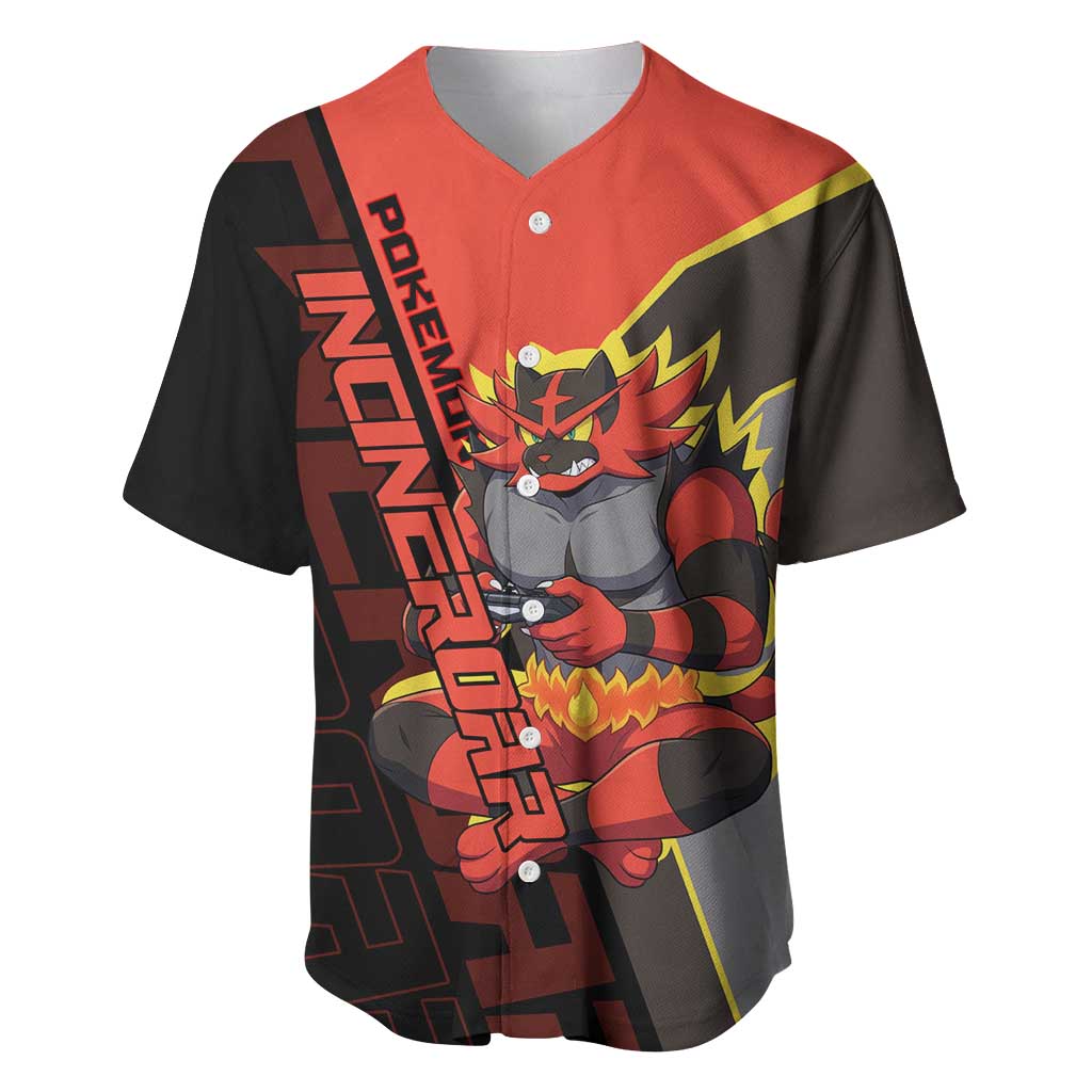 Incineroar Poké Baseball Jersey Bold Retro Anime Style