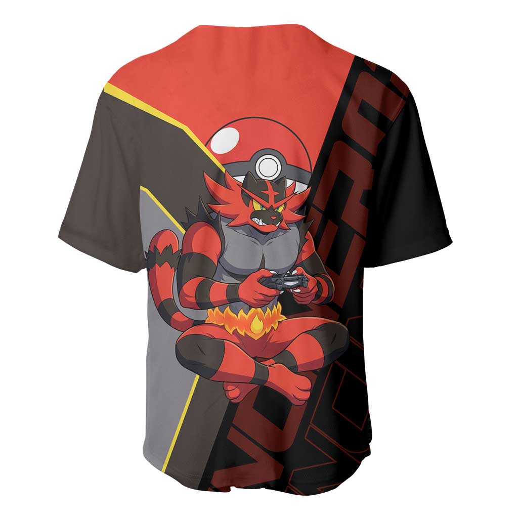 Incineroar Poké Baseball Jersey Bold Retro Anime Style