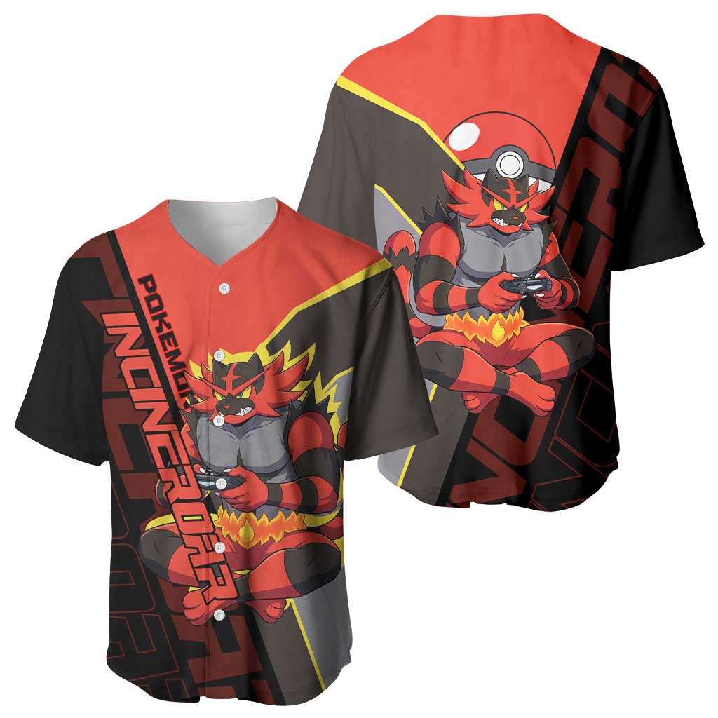 Incineroar Poké Baseball Jersey Bold Retro Anime Style