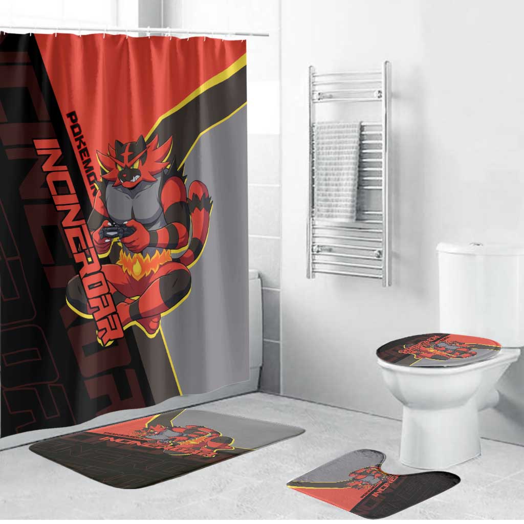 Incineroar Poké Bathroom Set Bold Retro Anime Style