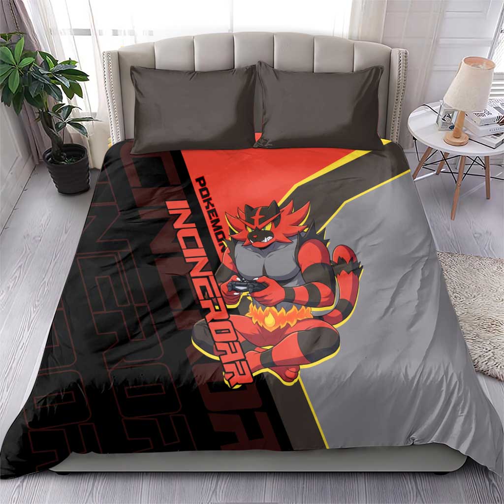 Incineroar Poké Bedding Set Bold Retro Anime Style