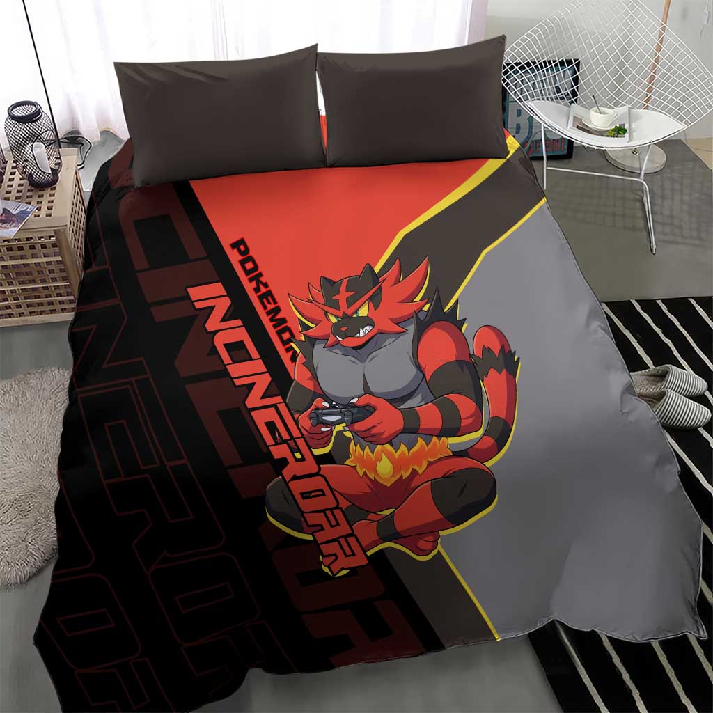 Incineroar Poké Bedding Set Bold Retro Anime Style
