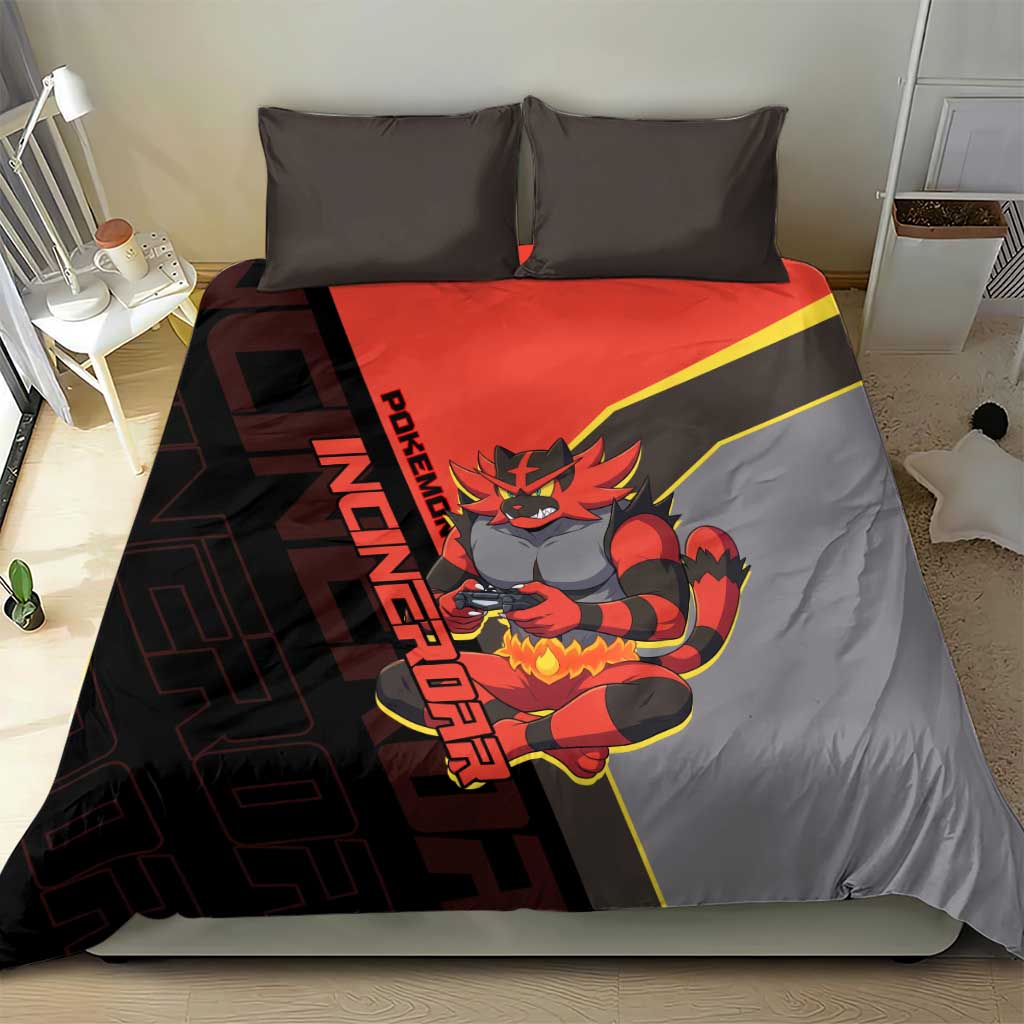 Incineroar Poké Bedding Set Bold Retro Anime Style