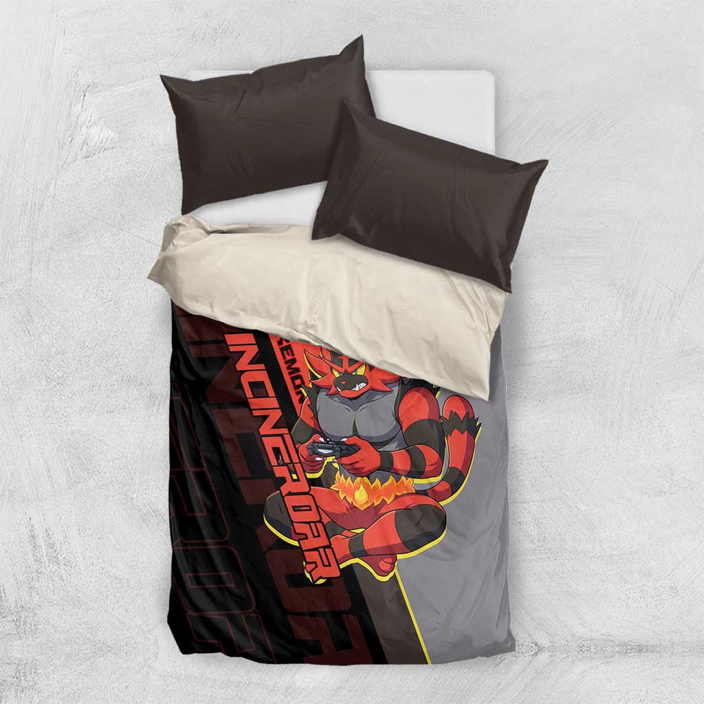 Incineroar Poké Bedding Set Bold Retro Anime Style