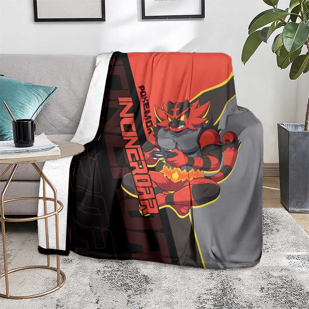 Incineroar Poké Blanket Bold Retro Anime Style