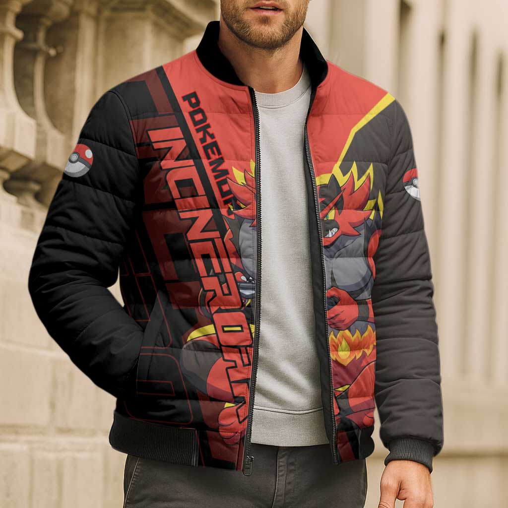 Incineroar Poké Bomber Puffer Jacket Bold Retro Anime Style