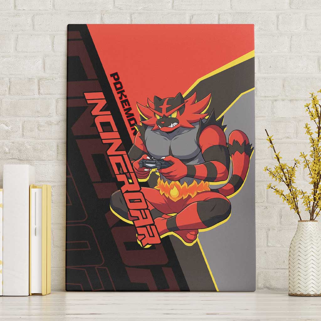 Incineroar Poké Canvas Wall Art Bold Retro Anime Style