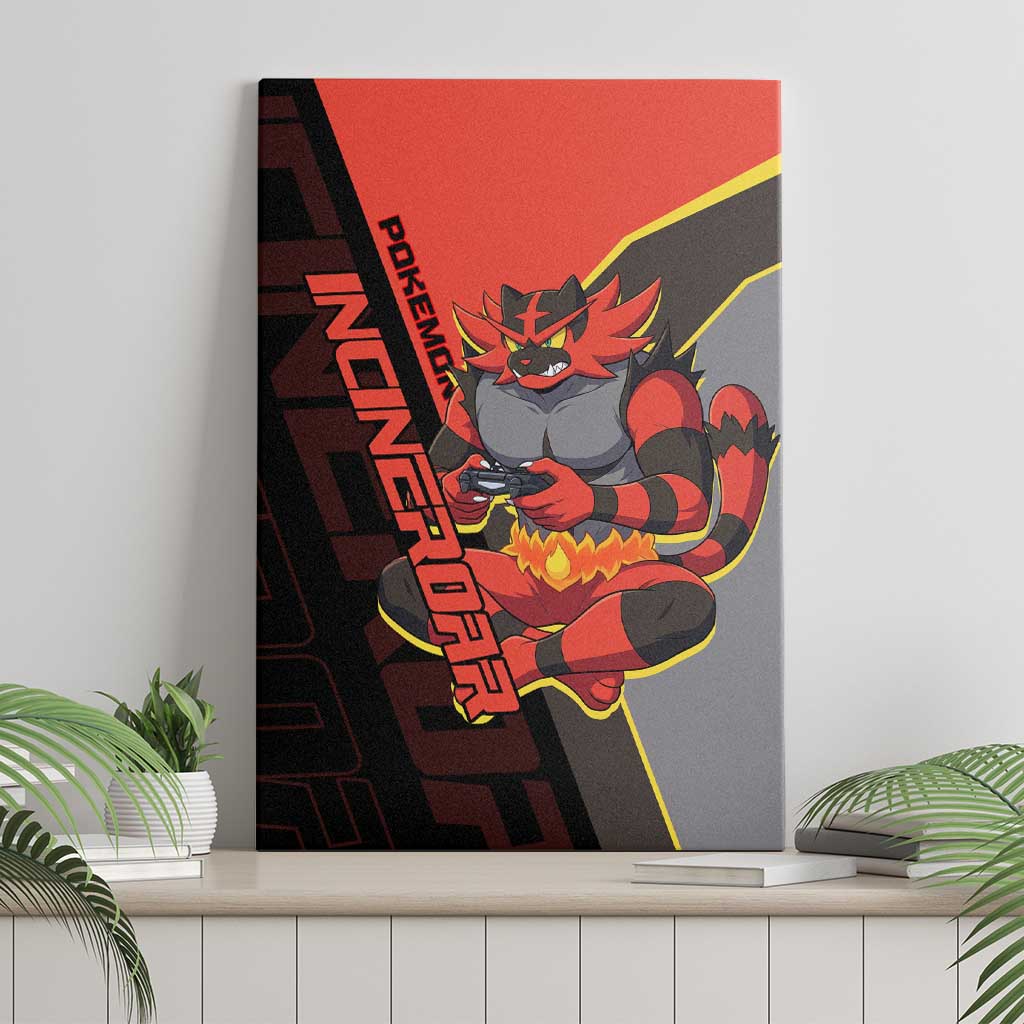 Incineroar Poké Canvas Wall Art Bold Retro Anime Style