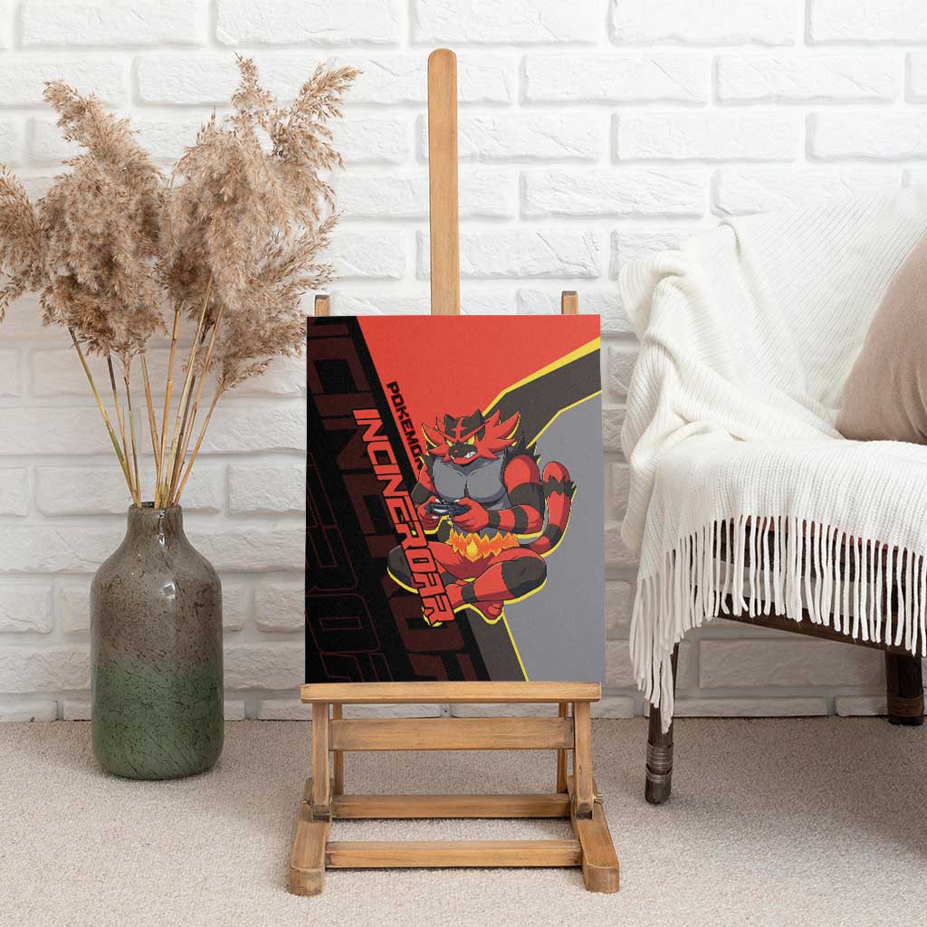 Incineroar Poké Canvas Wall Art Bold Retro Anime Style