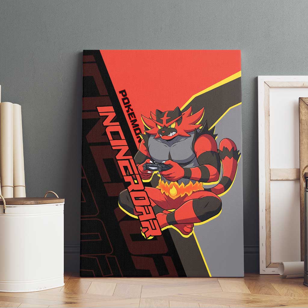 Incineroar Poké Canvas Wall Art Bold Retro Anime Style