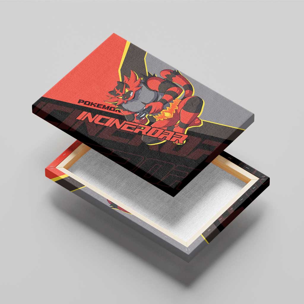 Incineroar Poké Canvas Wall Art Bold Retro Anime Style