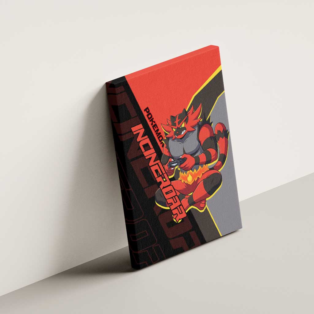 Incineroar Poké Canvas Wall Art Bold Retro Anime Style