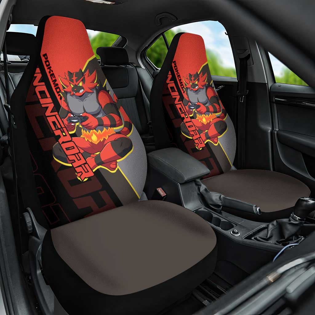 Incineroar Poké Car Seat Cover Bold Retro Anime Style