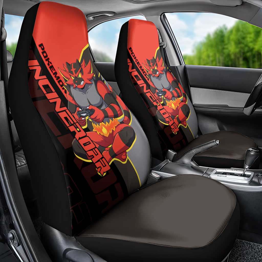 Incineroar Poké Car Seat Cover Bold Retro Anime Style
