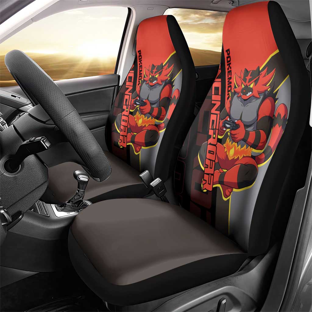 Incineroar Poké Car Seat Cover Bold Retro Anime Style