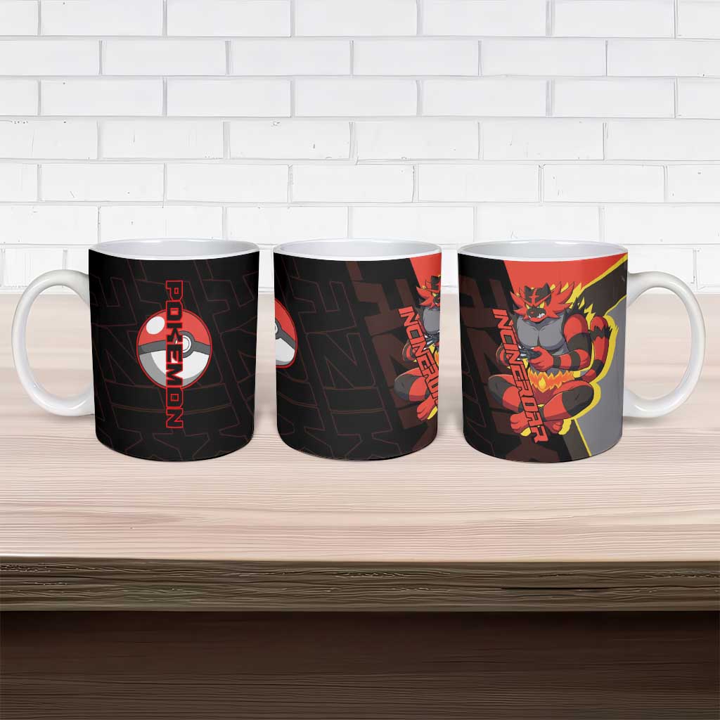 Incineroar Poké Ceramic Mug Bold Retro Anime Style