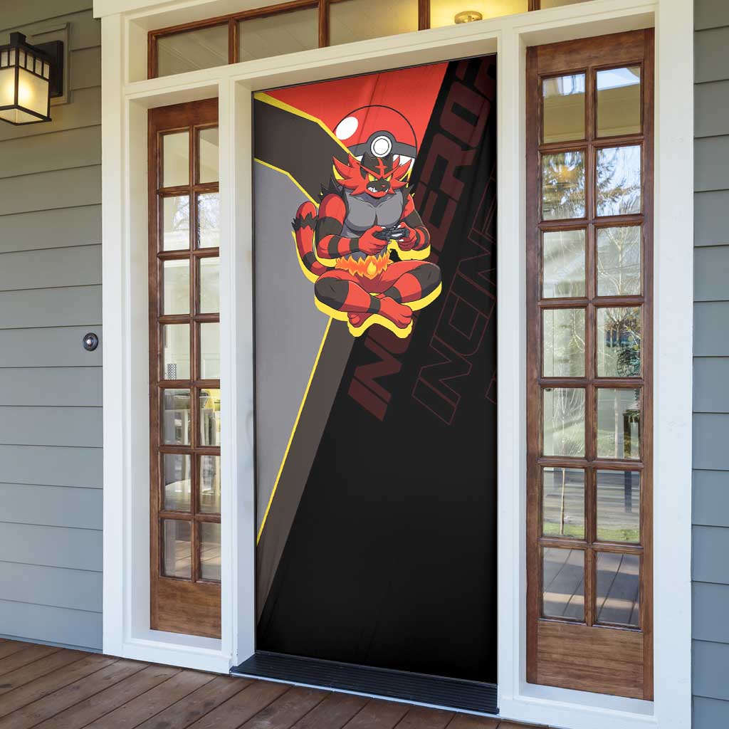 Incineroar Poké Door Cover Bold Retro Anime Style