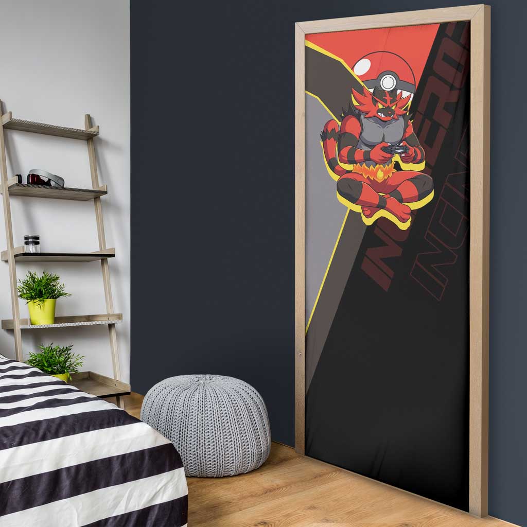 Incineroar Poké Door Cover Bold Retro Anime Style