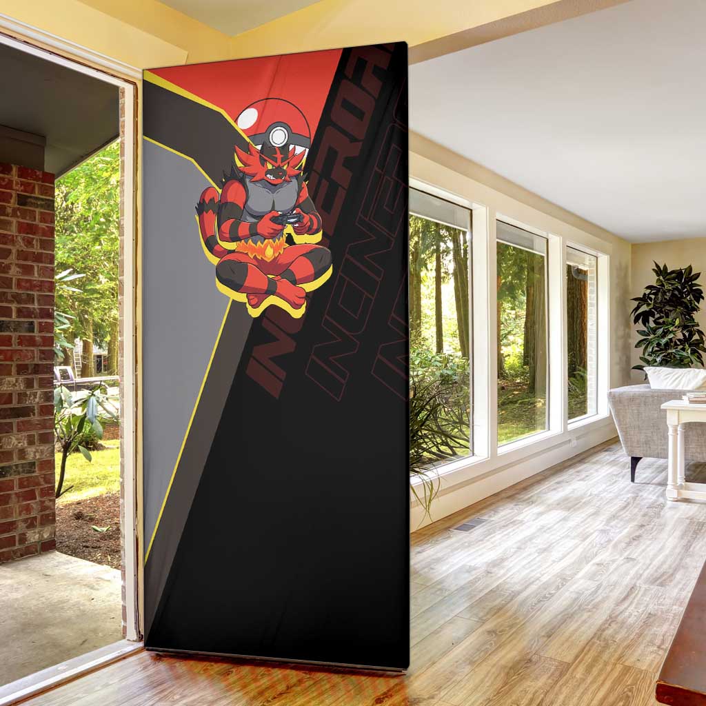 Incineroar Poké Door Cover Bold Retro Anime Style