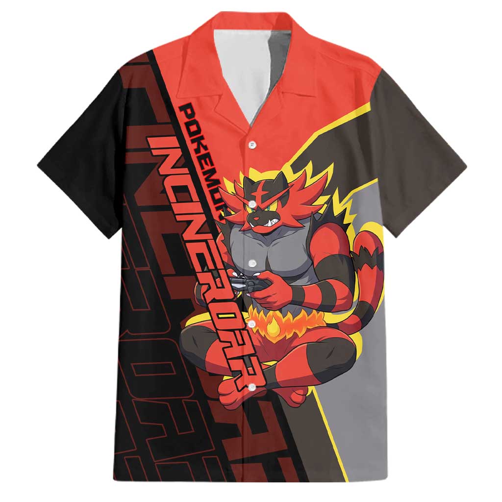 Incineroar Poké Family Matching Short Sleeve Bodycon Dress and Hawaiian Shirt Bold Retro Anime Style