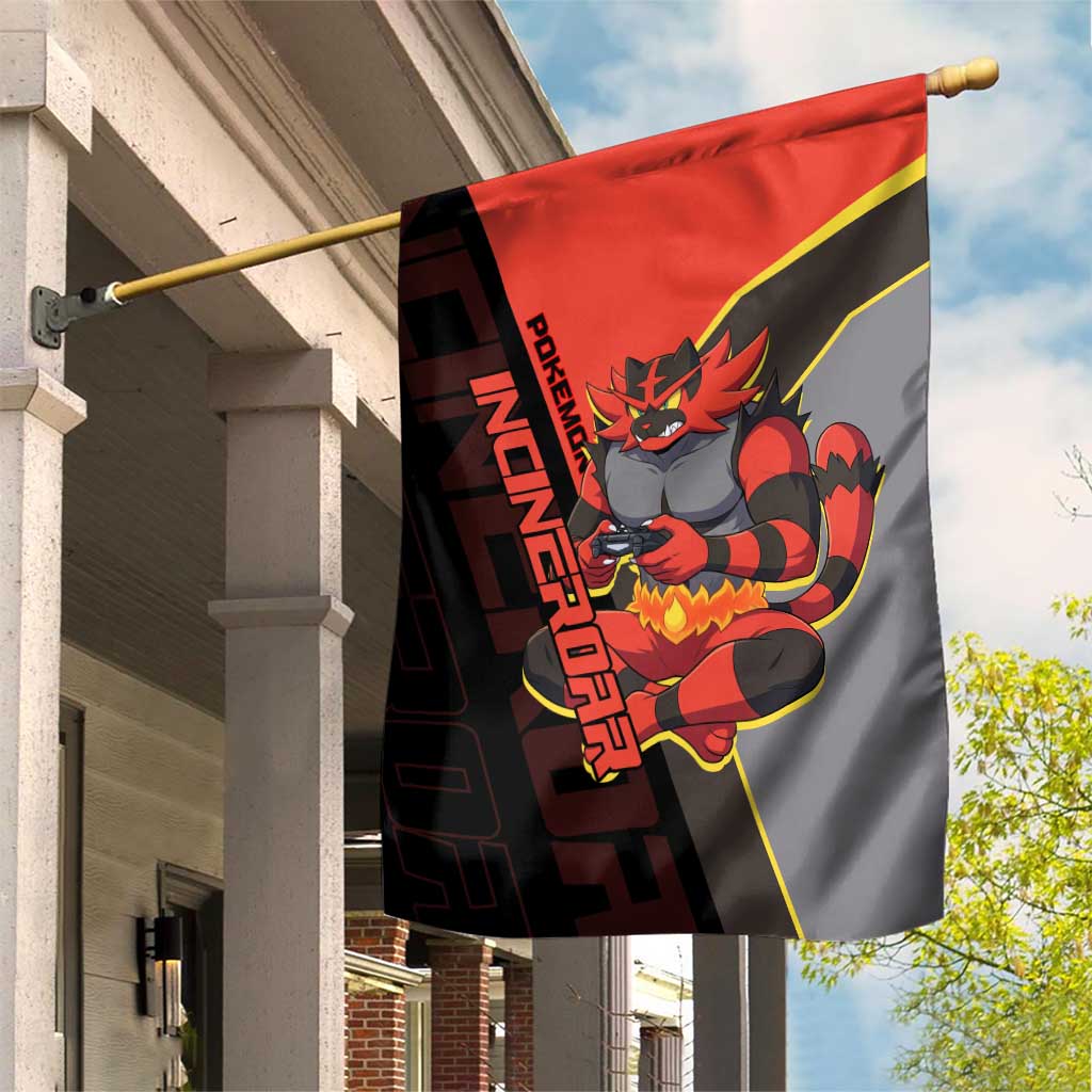 Incineroar Poké Garden Flag Bold Retro Anime Style
