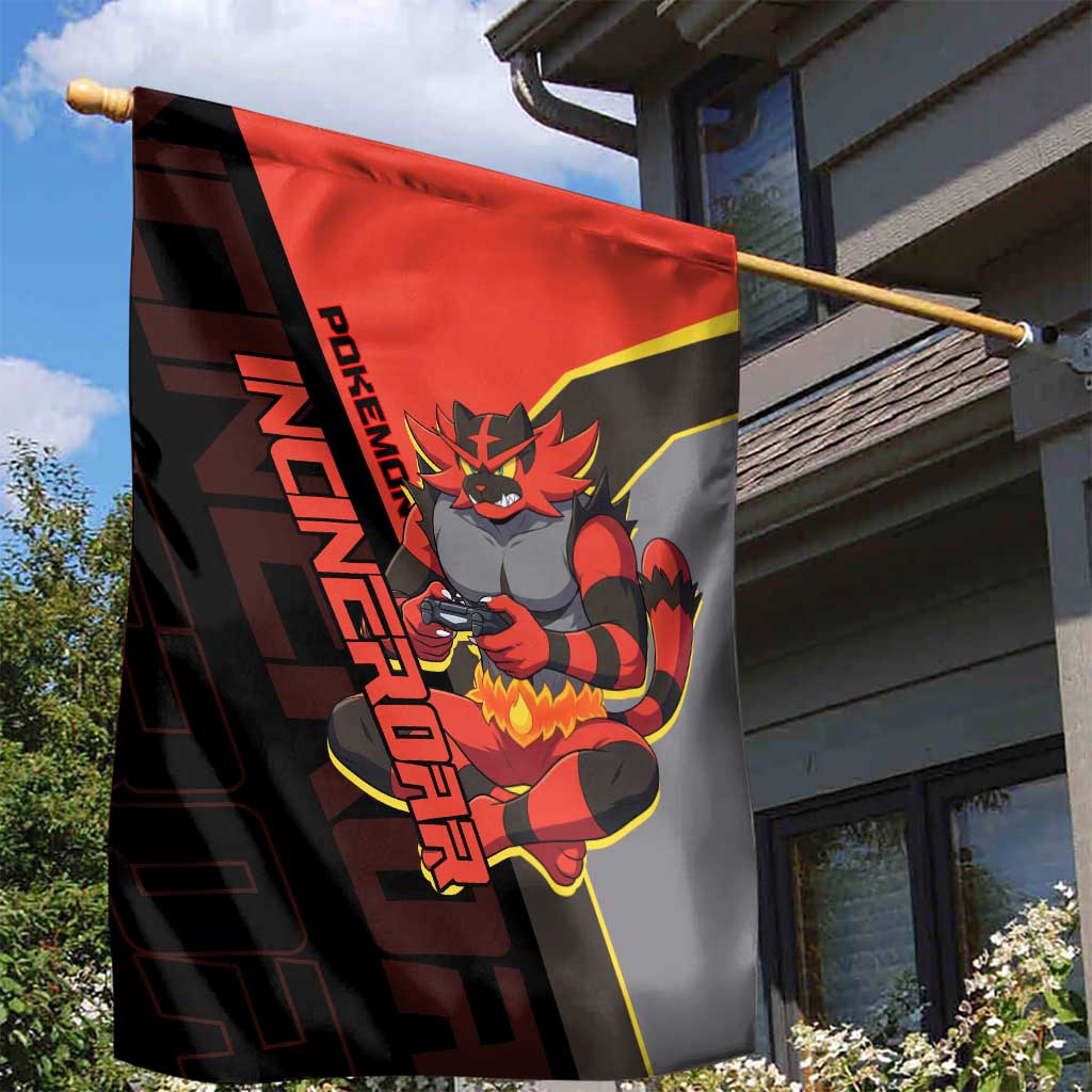 Incineroar Poké Garden Flag Bold Retro Anime Style