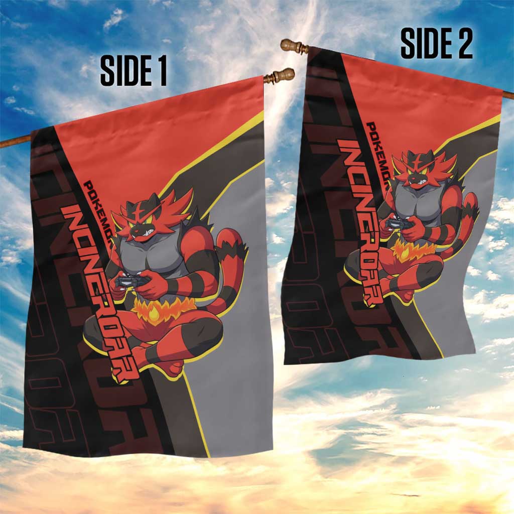 Incineroar Poké Garden Flag Bold Retro Anime Style