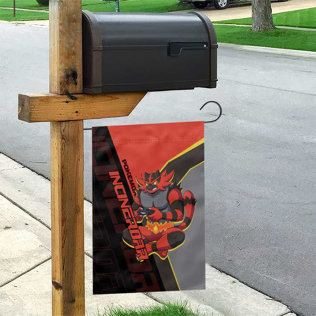 Incineroar Poké Garden Flag Bold Retro Anime Style