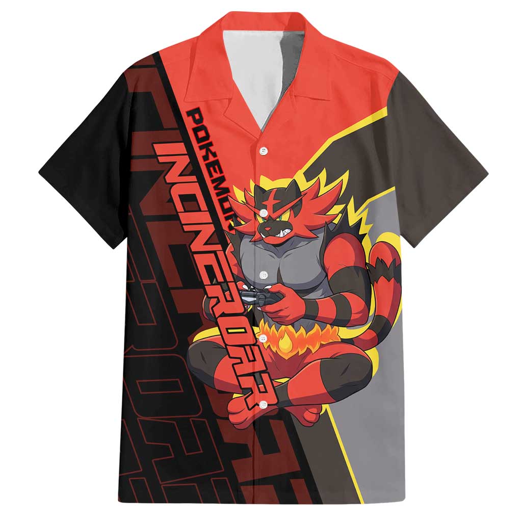 Incineroar Poké Hawaiian Shirt Bold Retro Anime Style