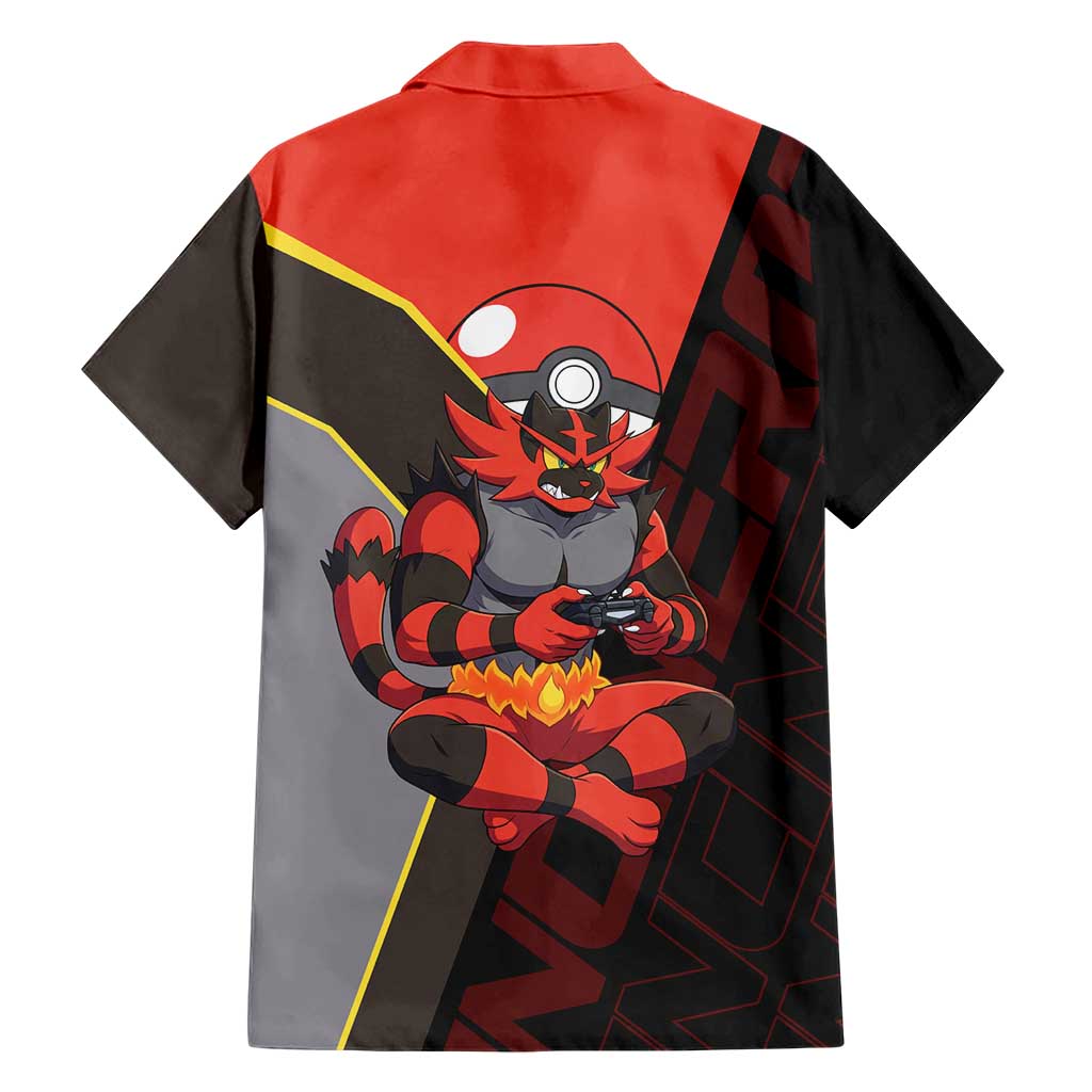 Incineroar Poké Hawaiian Shirt Bold Retro Anime Style
