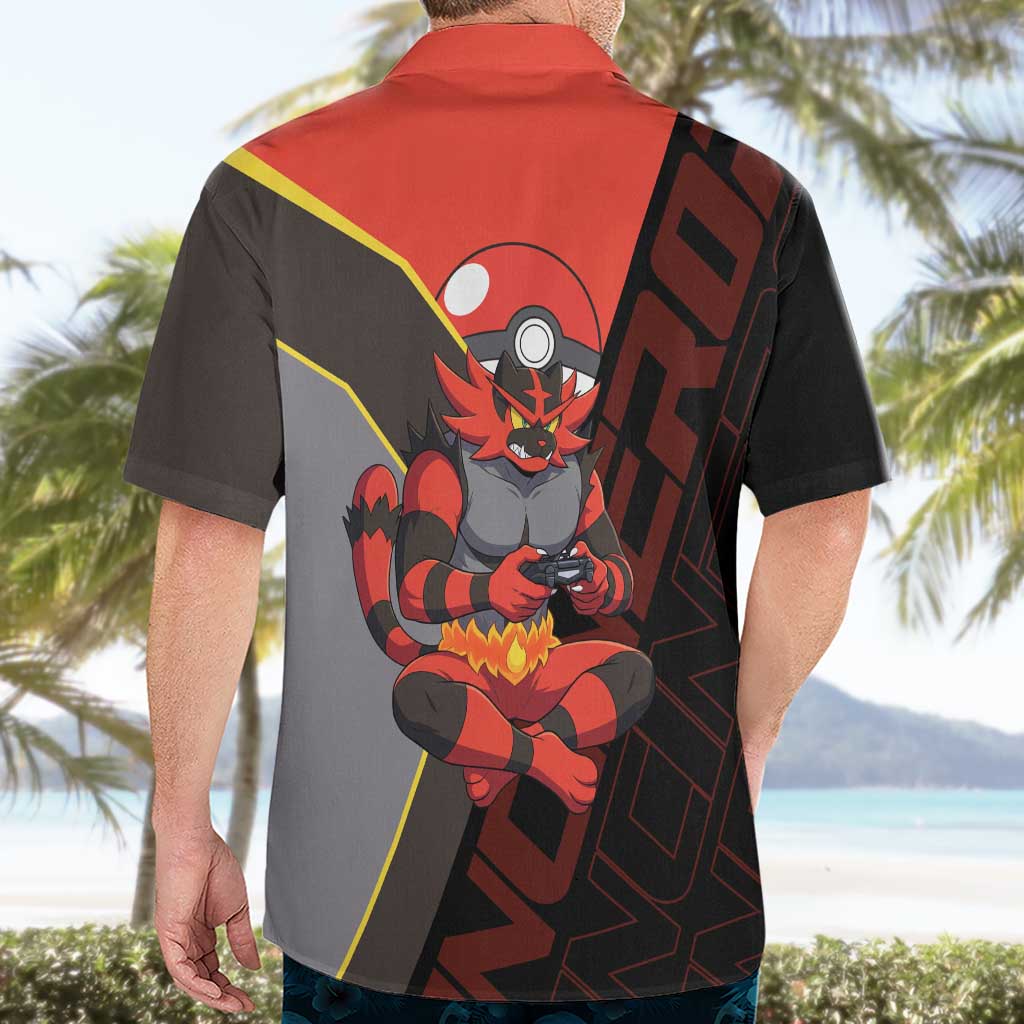 Incineroar Poké Hawaiian Shirt Bold Retro Anime Style