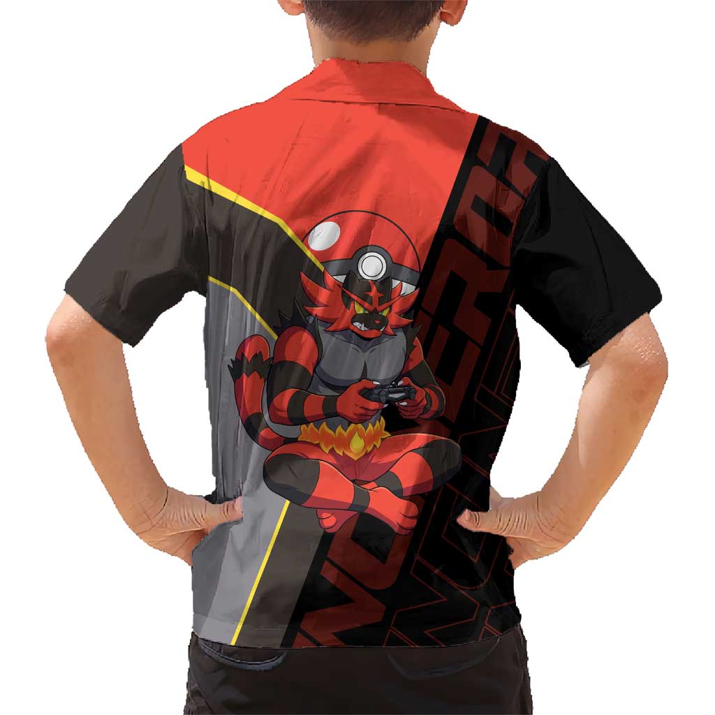 Incineroar Poké Hawaiian Shirt Bold Retro Anime Style