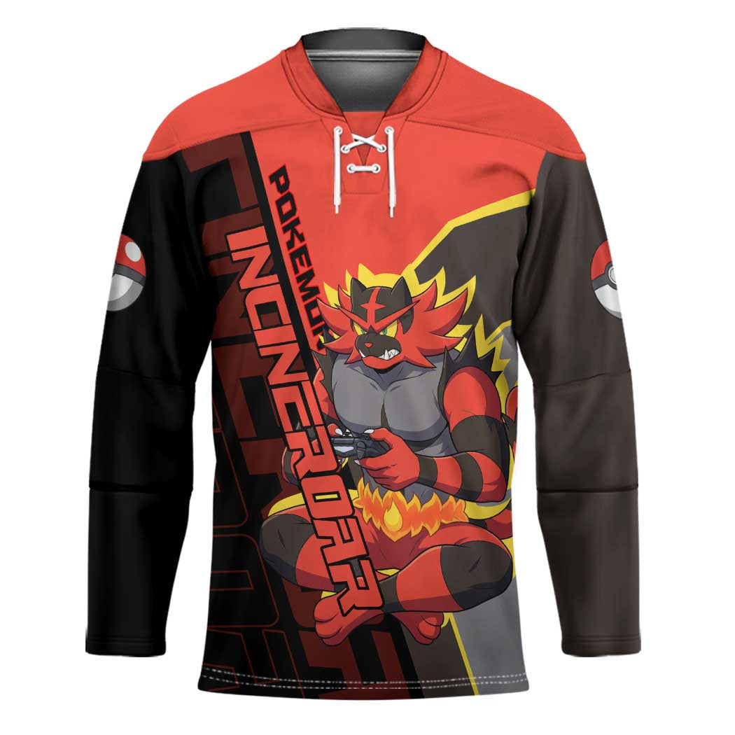 Incineroar Poké Hockey Jersey Bold Retro Anime Style
