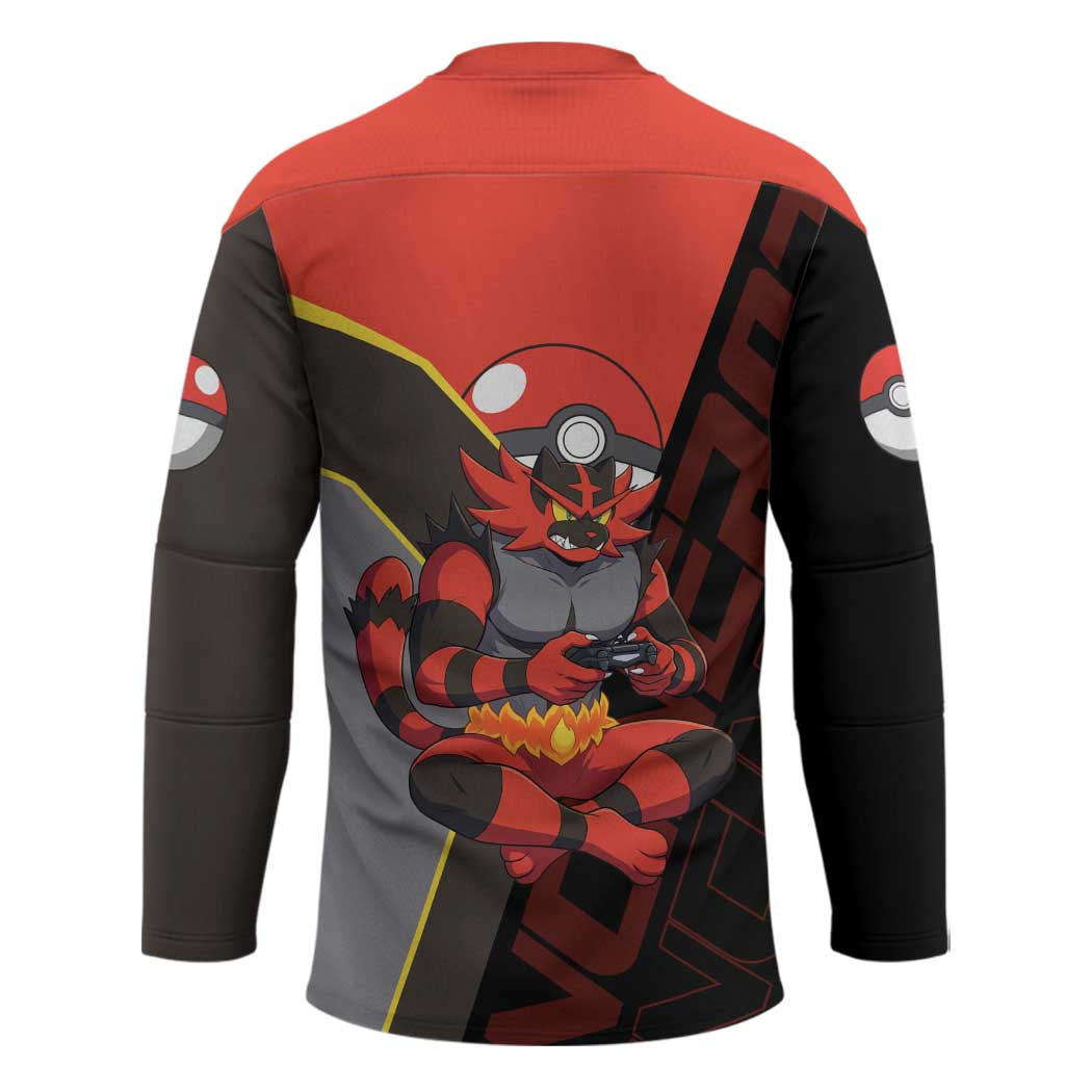 Incineroar Poké Hockey Jersey Bold Retro Anime Style