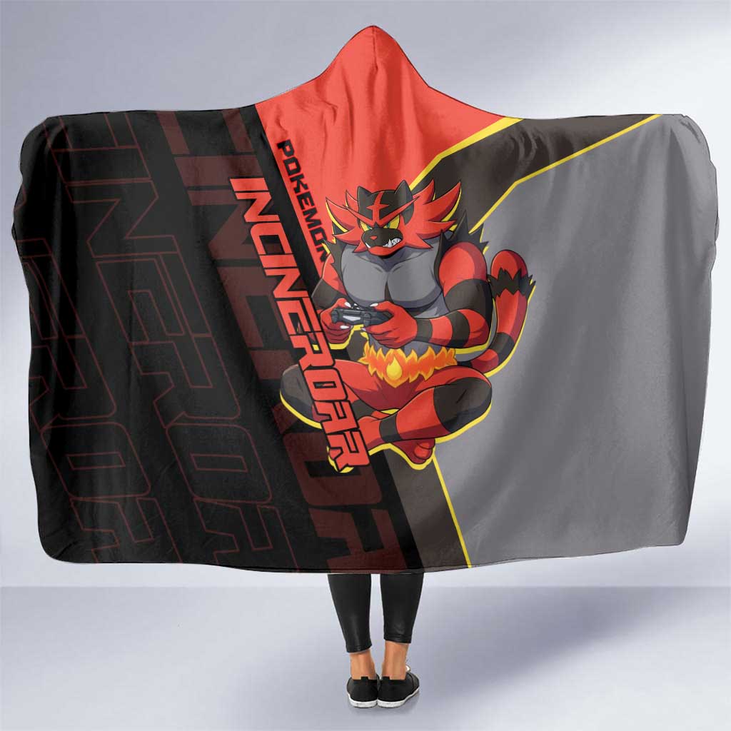 Incineroar Poké Hooded Blanket Bold Retro Anime Style