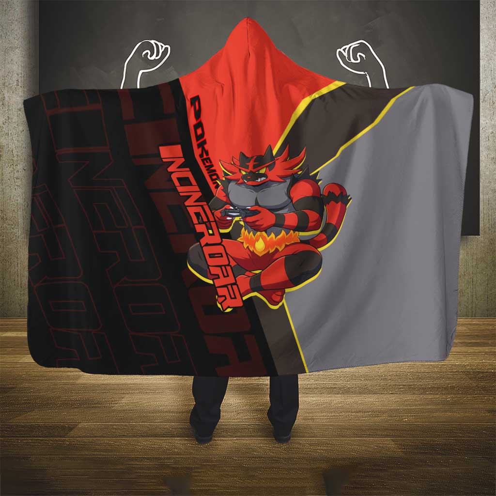 Incineroar Poké Hooded Blanket Bold Retro Anime Style