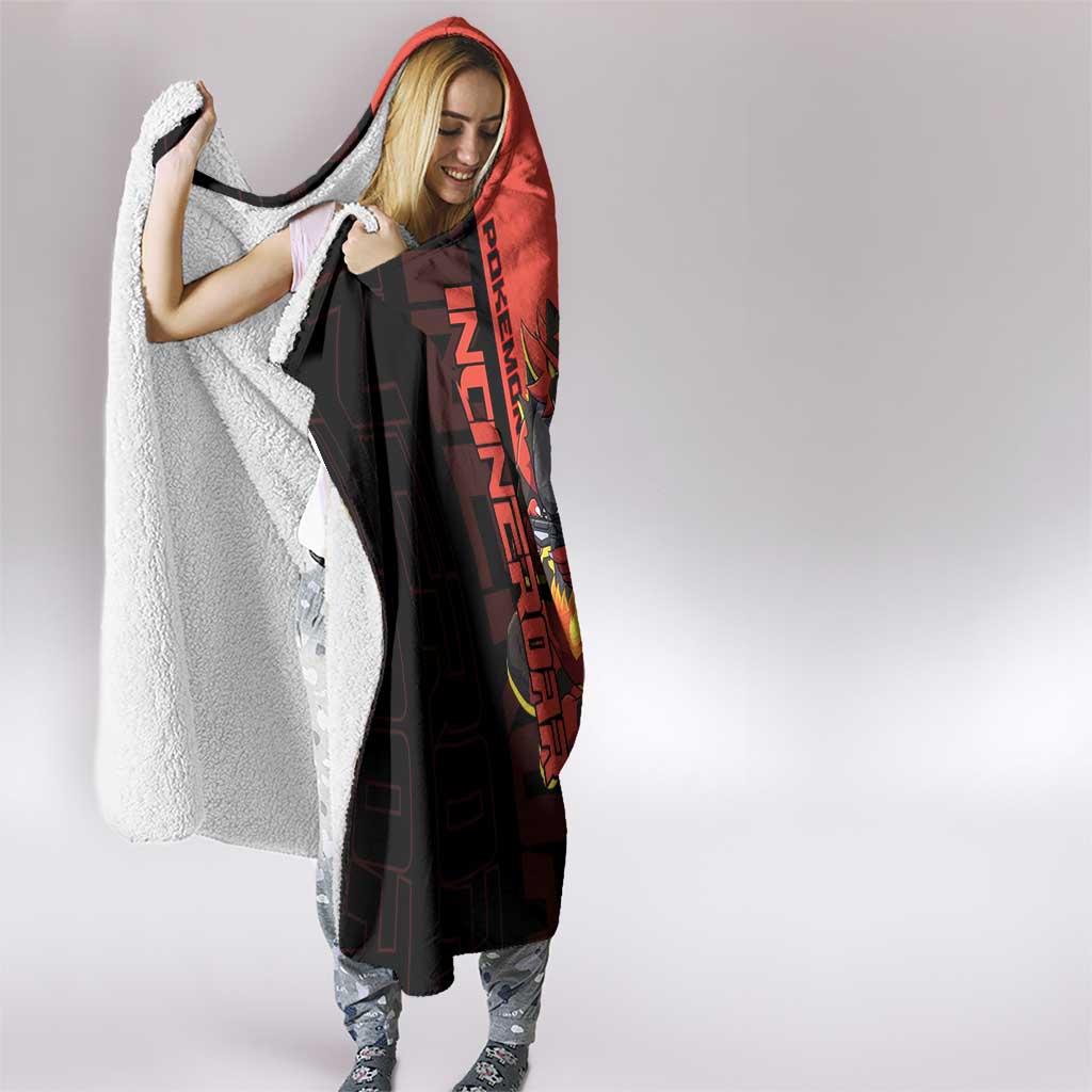 Incineroar Poké Hooded Blanket Bold Retro Anime Style