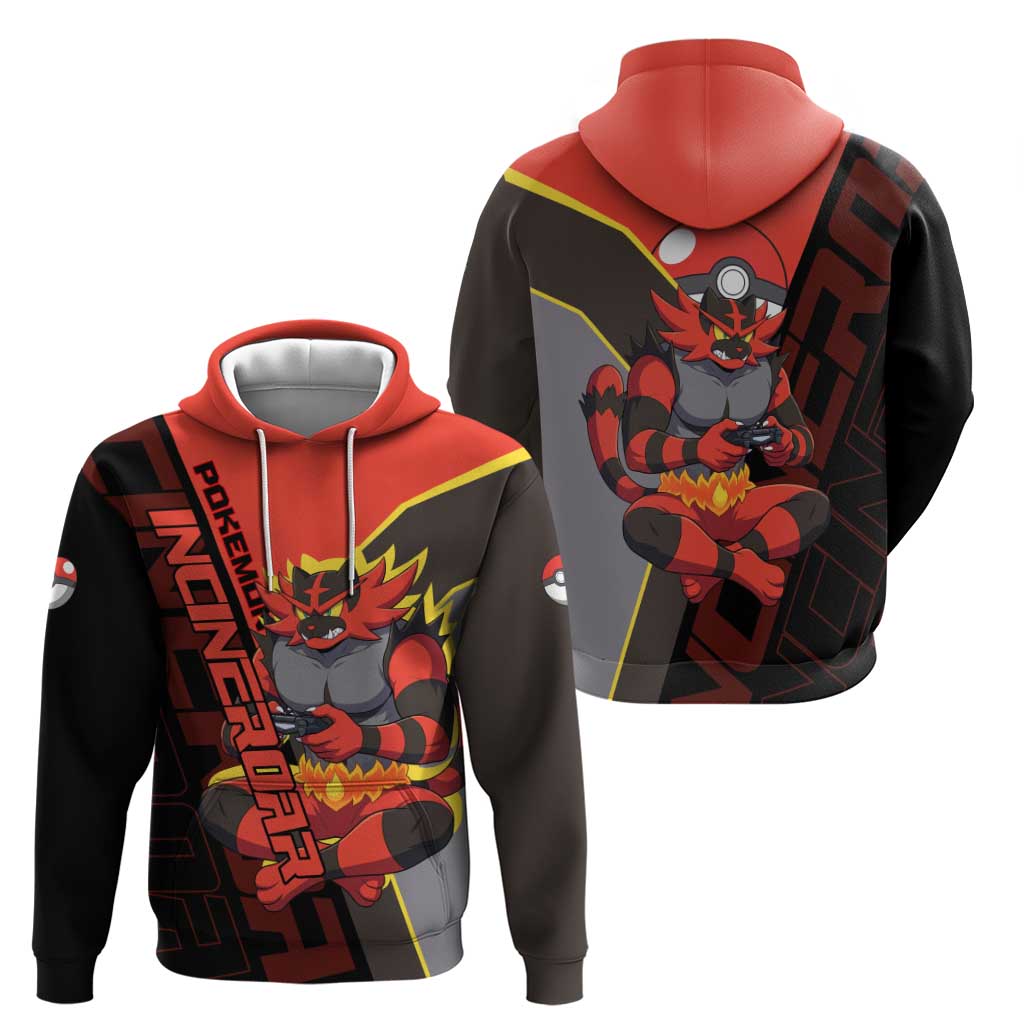 Incineroar Poké Hoodie Bold Retro Anime Style