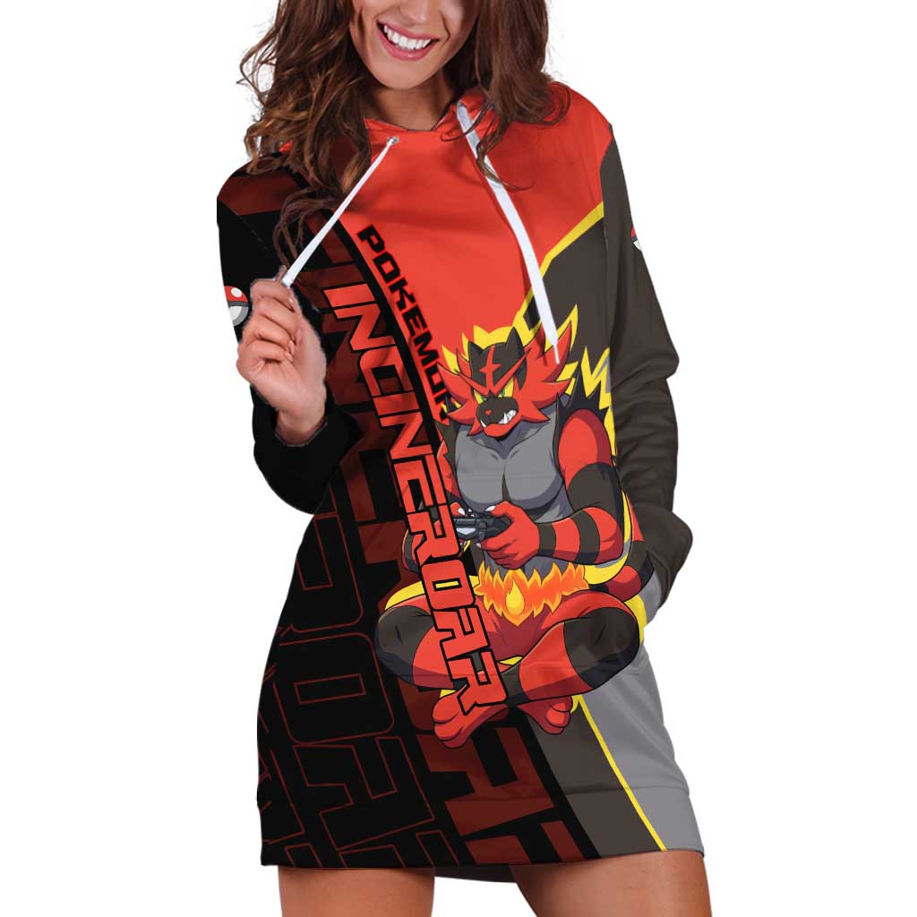 Incineroar Poké Hoodie Dress Bold Retro Anime Style