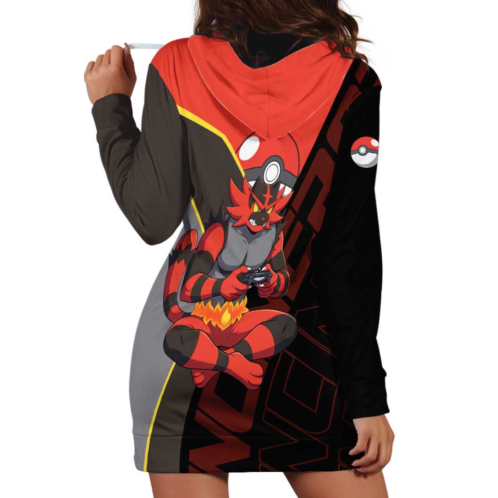 Incineroar Poké Hoodie Dress Bold Retro Anime Style