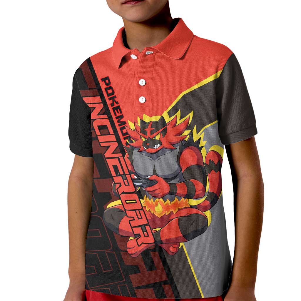 Incineroar Poké Kid Polo Shirt Bold Retro Anime Style