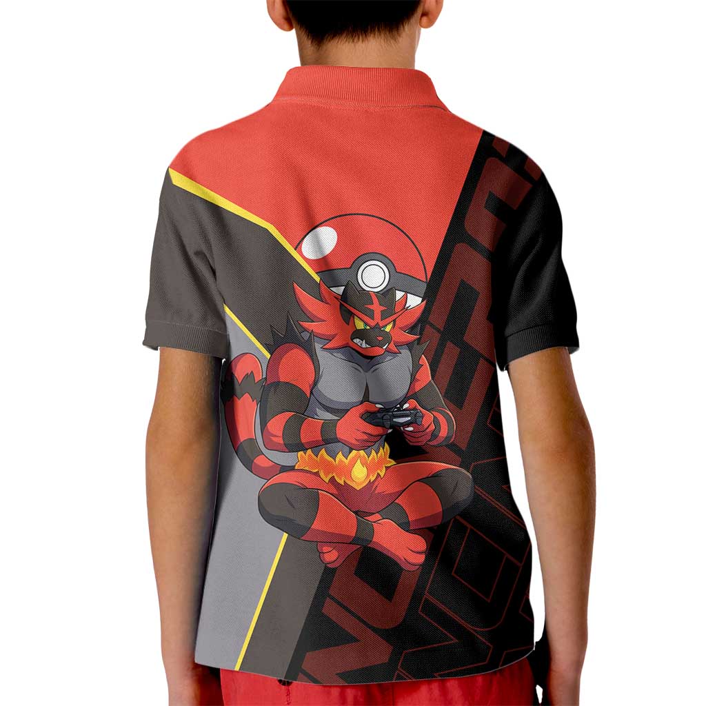 Incineroar Poké Kid Polo Shirt Bold Retro Anime Style
