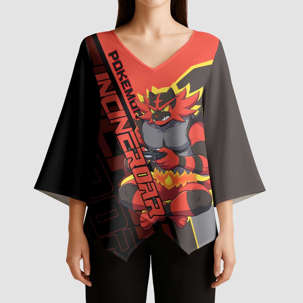 Incineroar Poké Kimono Sleeve Blouse Bold Retro Anime Style