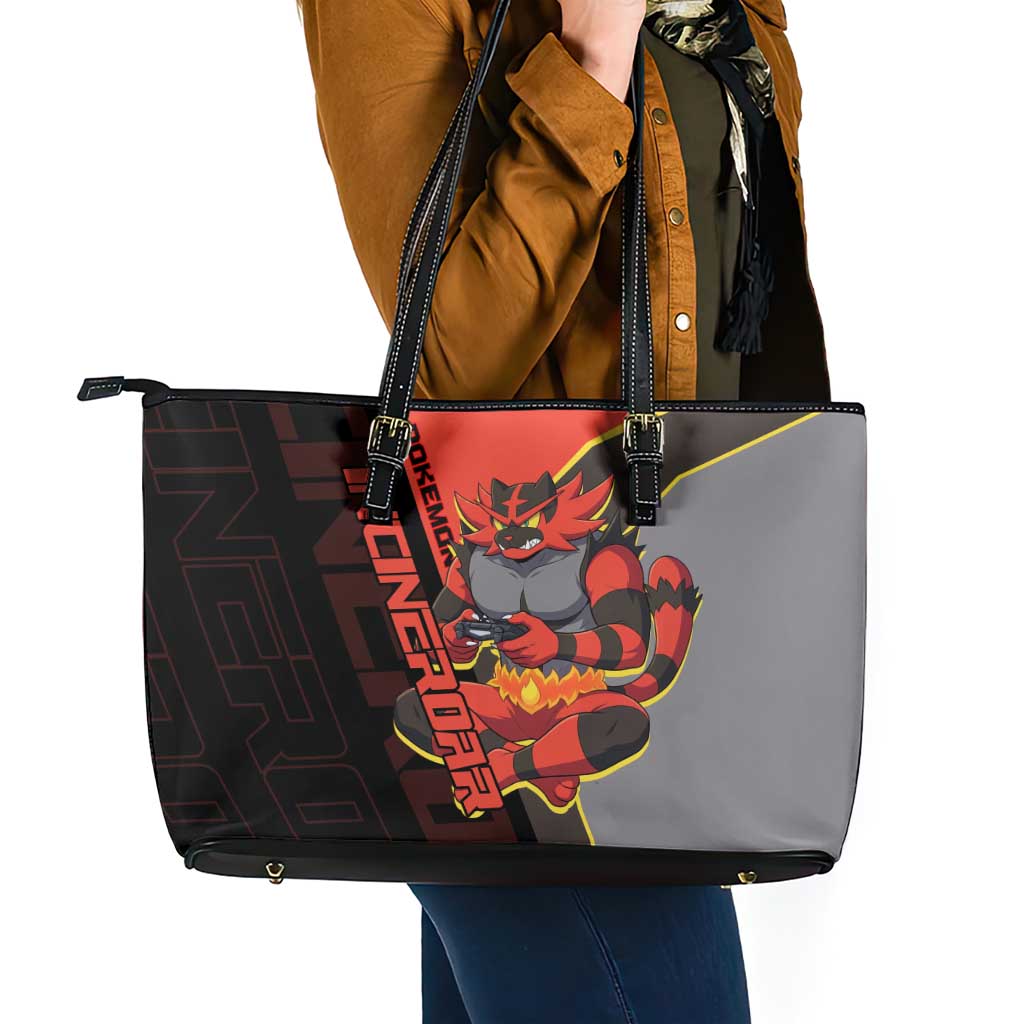 Incineroar Poké Leather Tote Bag Bold Retro Anime Style