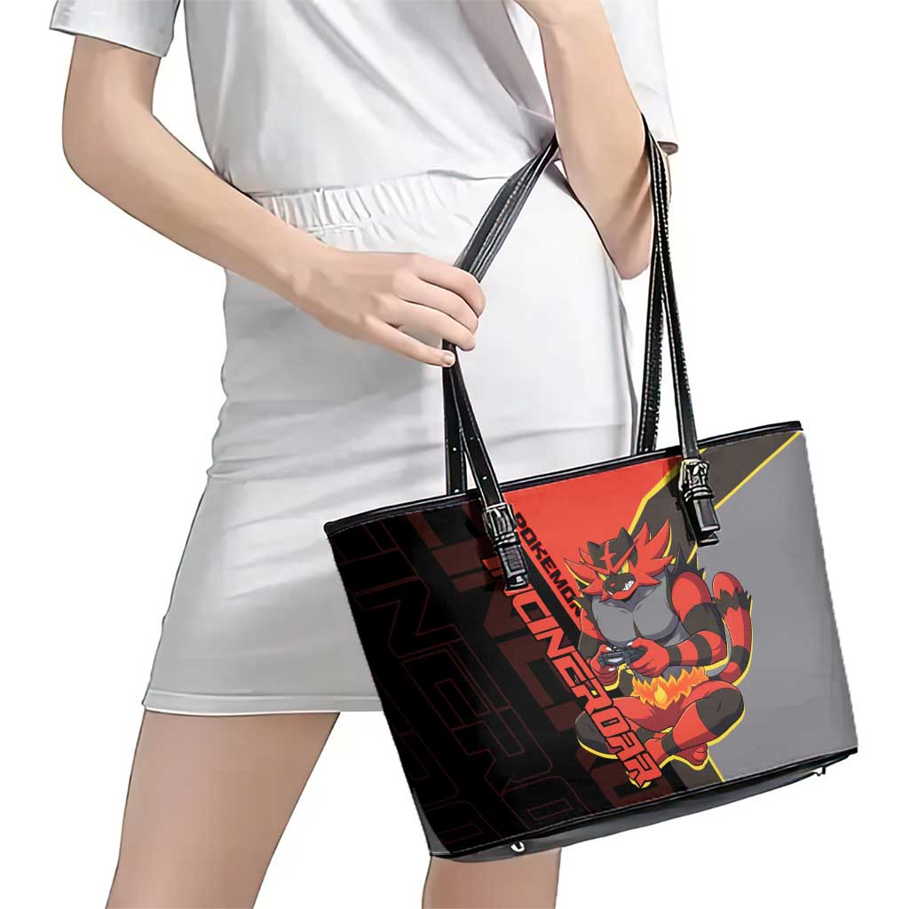 Incineroar Poké Leather Tote Bag Bold Retro Anime Style