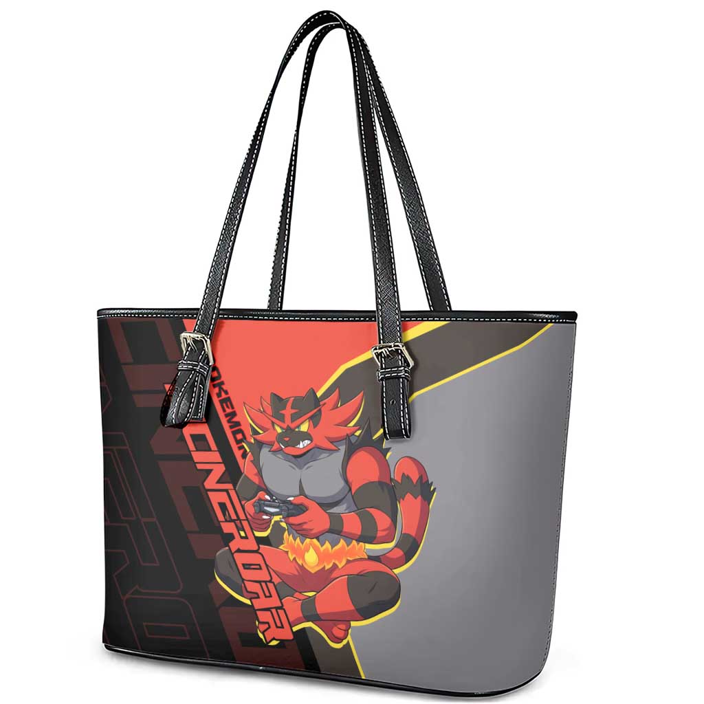 Incineroar Poké Leather Tote Bag Bold Retro Anime Style