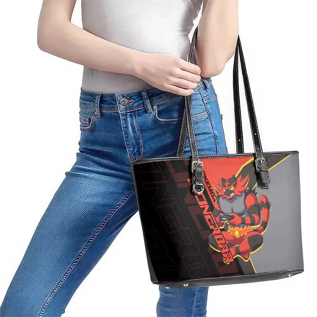 Incineroar Poké Leather Tote Bag Bold Retro Anime Style