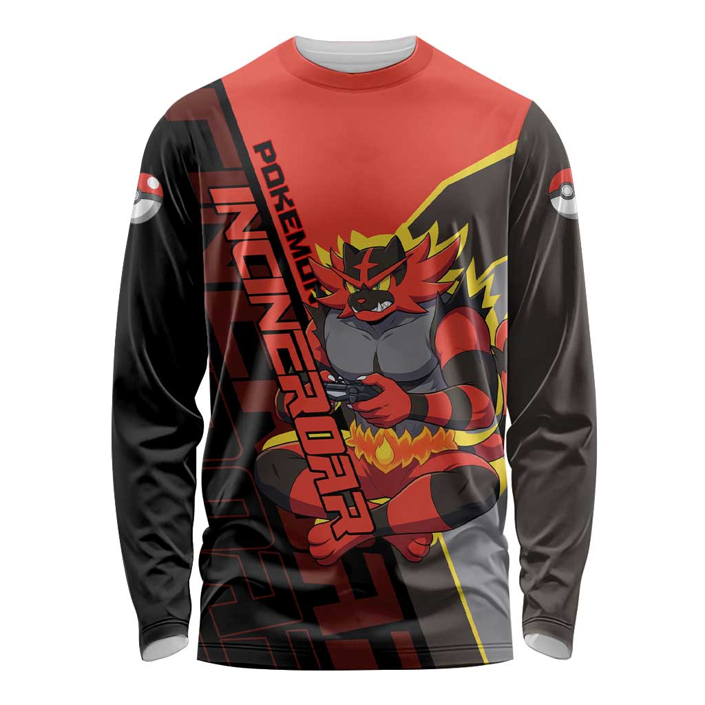 Incineroar Poké Long Sleeve Shirt Bold Retro Anime Style
