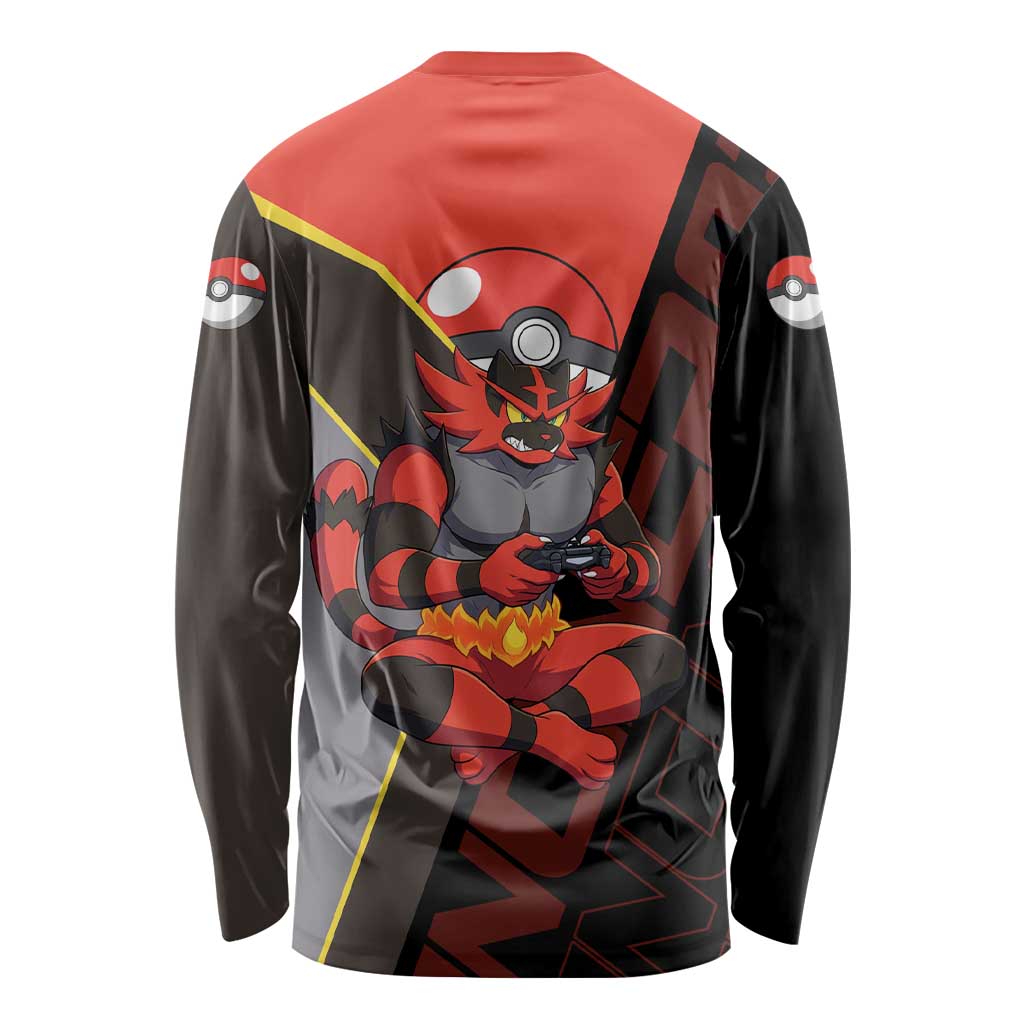 Incineroar Poké Long Sleeve Shirt Bold Retro Anime Style