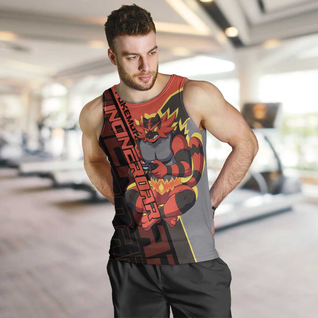 Incineroar Poké Men Tank Top Bold Retro Anime Style